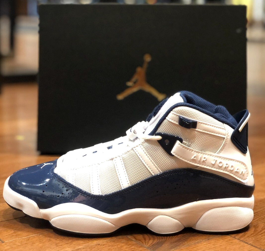 NEW* Men NIKE Air Jordan 6 RINGS White / Midnight Navy