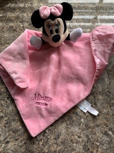 Disney Minnie Mouse Rosa Bebe Ninas De Terciopelo Felpa Lovey Manta De Seguridad Ebay