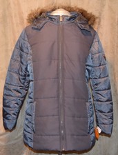 Hsn Sporto Warm Quilt Zip Front Puffer Coat W/patch "global Exp" Pewter Xl Sooft