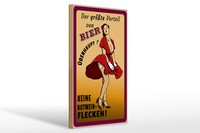 Holzschild Pinup 20X30 Cm Vorteil Bier Keine Rotweinflecken Schild Wooden Sign