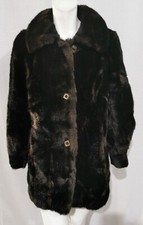 Astraka Dark Brown Fully Lined Realistic Faux Fur Jacket / Coat Size 14