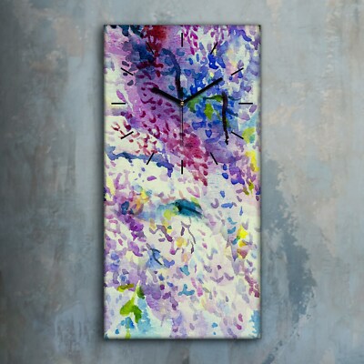 Dekor Leinwand Uhr Wandbilder Geräuschlos 30x60 Kunst Gemälde Blume farbenfroh