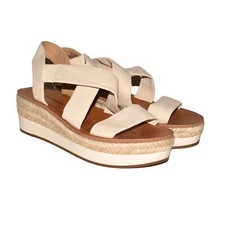 LUCKY BRAND $120 Johannas Platform Espadrille Sandals Off-White 8.5 M