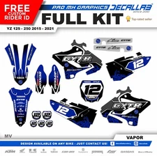 YAMAHA YZ 125 YZ 250 2015 2018 2019 2021 MX Graphics Decals Stickers Decallab