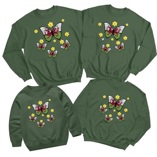 Wales Butterfly Daffodils Saint Davids Day Sweatshirt Cymru Flag Jumper #STDD - Picture 25 of 34