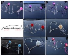 DEKORIERT RATAN HERZEN Auto Schmuck Braut Paar Rose Deko Dekoration Hochzeit 