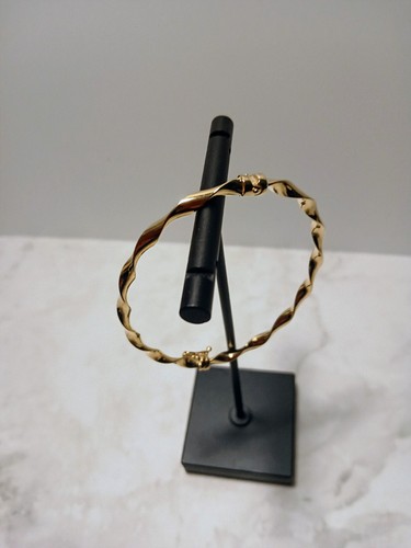 10k Gold Bracelet Twist Bangle and Hinge Closure (7inches) - Picture 4 of 5