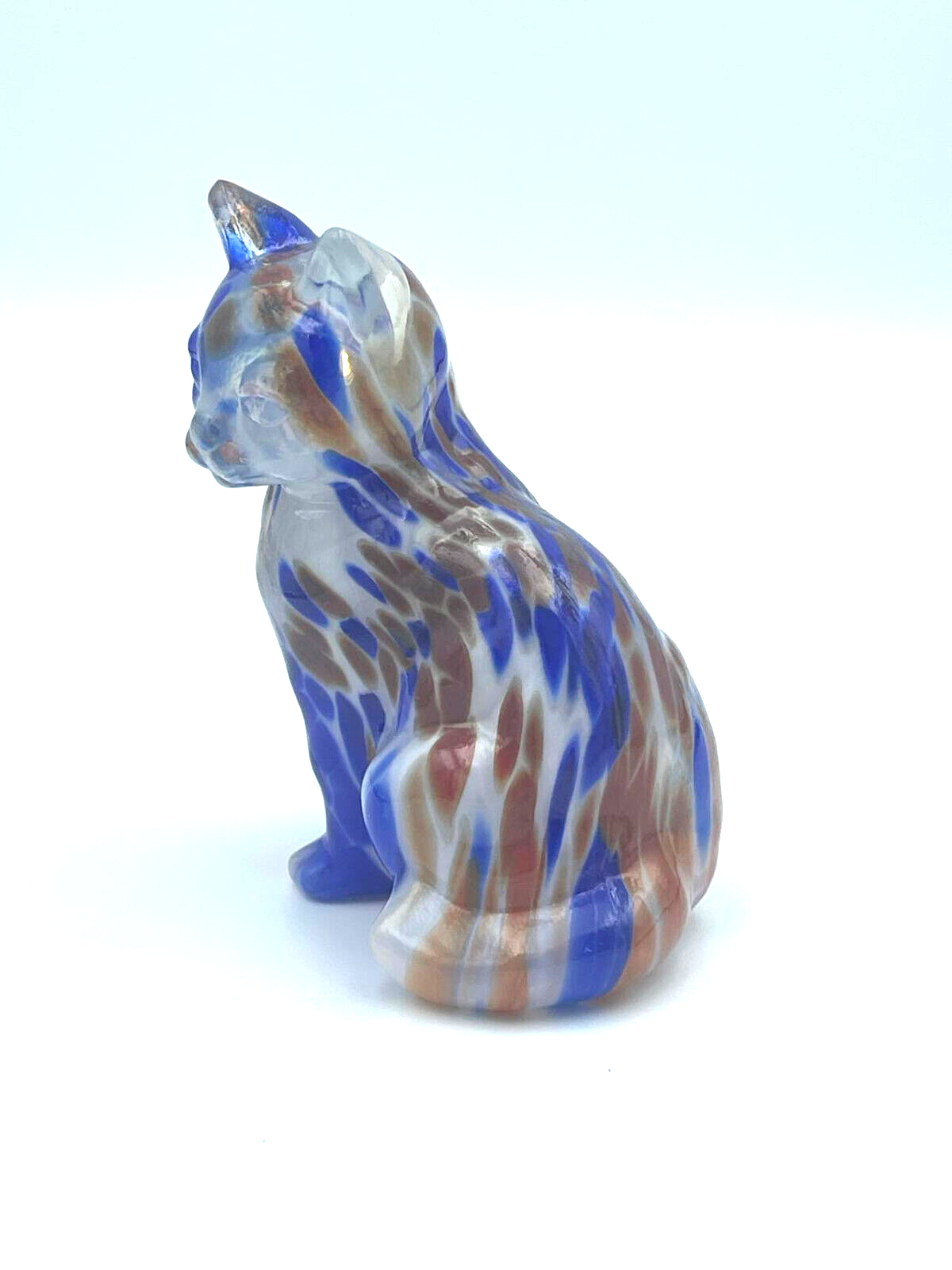 Fenton Gift Shop Dave Fetty Red White & Blue Blown Sitting Cat eBay