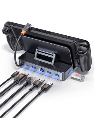 Baseus Steam Deck Dock 4K 60Hz Docking Station, 6-In-1 USB HUB Dock PD 100W