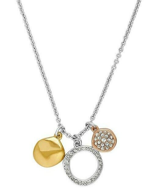 Adore Swarovski Signature Organic Circle Charm Necklace Crystal/Rhodium Plated