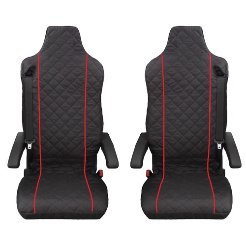 Designed to fit Renault T Renault C Truck Seat Covers RED piping 2 piece (1+1)