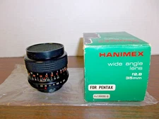 Mint Hanimex 35mm f/2.8 Automatic Wide Angle Camera Lens Pentax  M42 Mount Clean