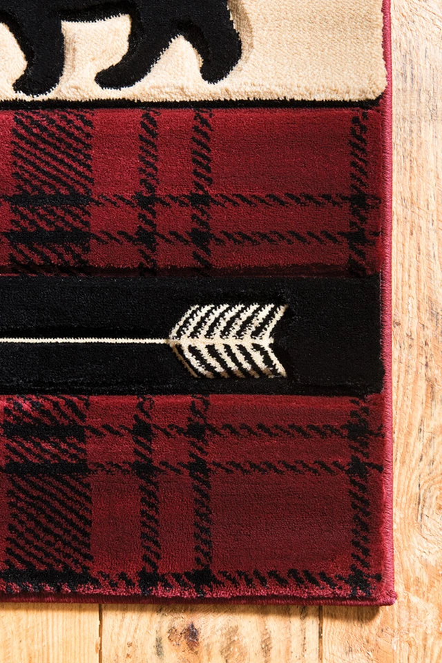 Alfombra geométrica United Weavers bloques rojos osos a cuadros suroeste 2055 41434 Foto 4 de 4