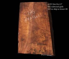 Quilted Redwood  Guitar Blank  Trophy Mount  Craft Wood  g125