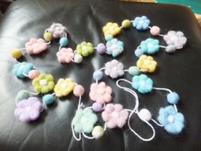 Hand felted long Hawaiian Lei style necklace - pastel colours!