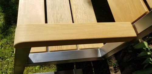 Gartenbank Edelstahl Holz 160cm - Bild 6 von 9