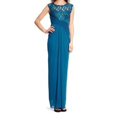 Adrianna Papell Lace Illusion Mesh Gown Size 4