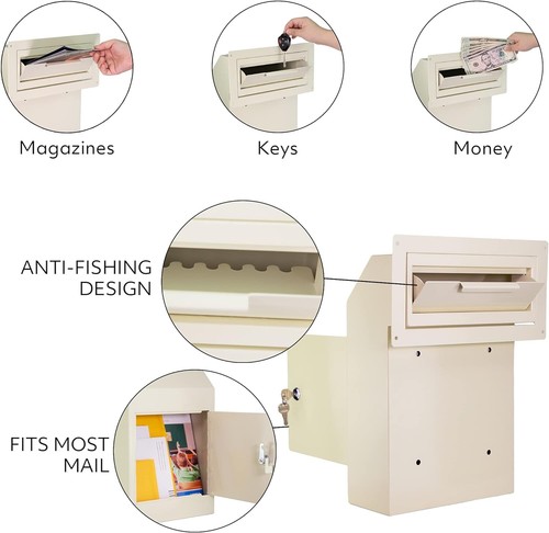 Pochar Door Drop Box for Mail, Rent, Deposit, and Night Key - Through The Door - Picture 4 of 8