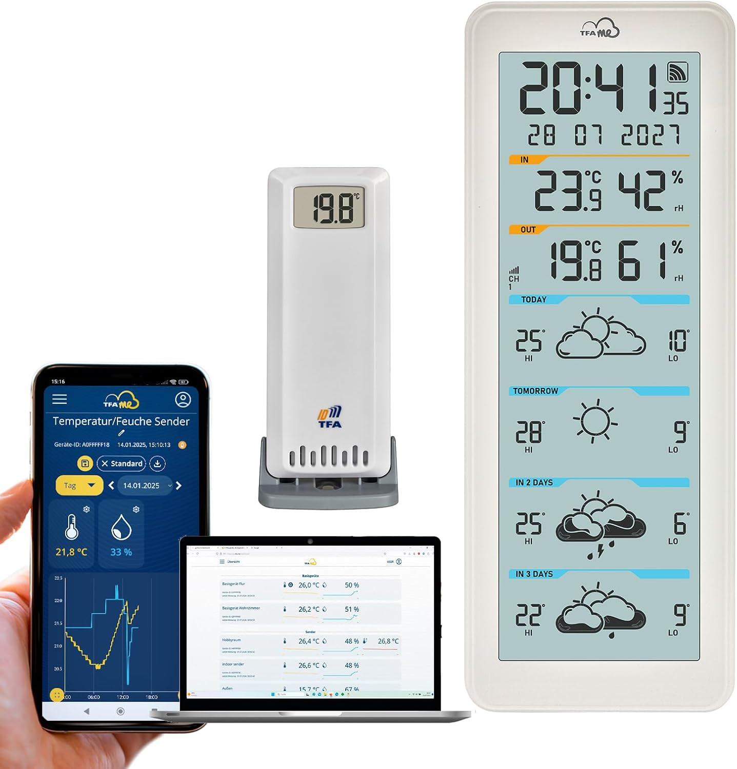 TFA Dostmann ID-06 .Me 35.8108.02 Stazione Meteo Professionale Prezzo