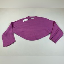 NWT Pink Rose cropped ribbed medium sweater split sleeves bin i 