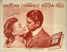 Ronald Reagan Signed “Kings Row” Lobby Card PSA + 1980 Campaign Ephemera