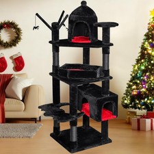 Heavy Duty Cat Tree, 63 in Large Cat Trees Gothic Cat Tower with Coffin Bed, ...