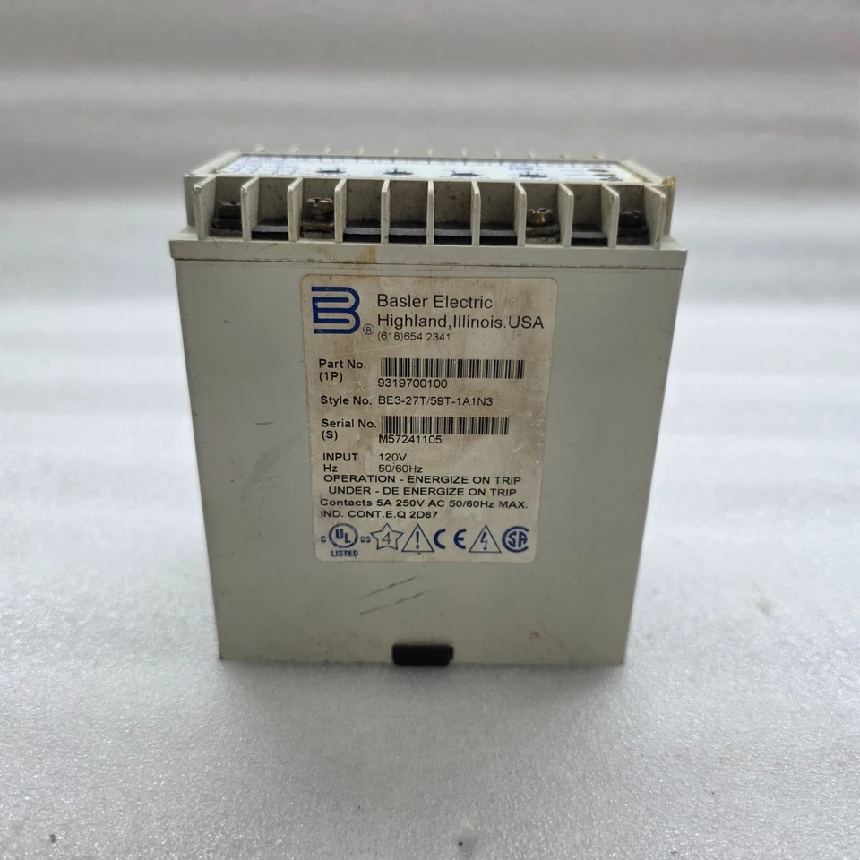 BASLER ELECTRONIC BE3-27T/59T-1A1N3 OVER/UNDER VOLTAGE RELAY 9319700100 120V - Image 3 of 4