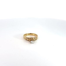 14K Yellow Gold Diamond Wedding Set Apx 3/10 C.T.W. 2.75g Sz:6.25 RO1055629 