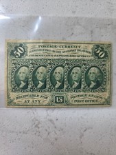 FR.1312 1st Issue 50 cent George WASHINGTON POSTAGE CURRENCY fractional