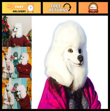 Creepy Poodle Head Mask for Adults - Natural Latex Dog Costume for Halloween C