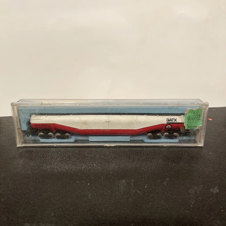Atlas N Scale Train Car GATX 96500 94’ Whale Belly Tank Car No. 3114 - Image 2 of 4