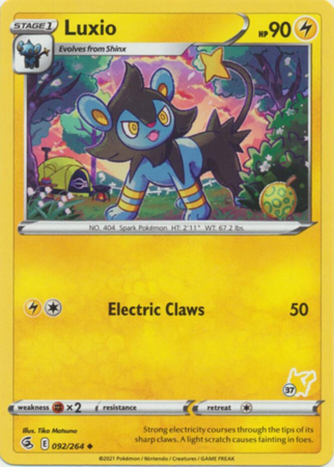 Luxio - 092/264 - Battle Academy 2022 (Pikachu Symbol 37) (Near Mint) Battle Aca
