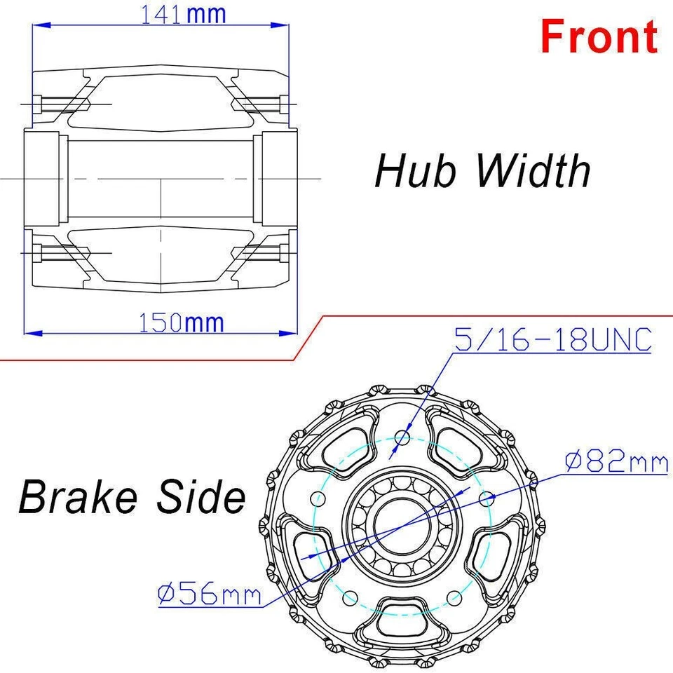 18x3.5 Big Fat Spoke Front Wheel Rim for Harley Softail Heritage Fat Boy Black - Image 2 of 4