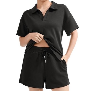 Womens Small Shorts Set Black Butter Soft