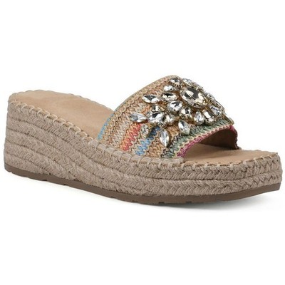 White Mountain Womens Stitch Wedges Espadrilles Slip On Shoes BHFO 1973