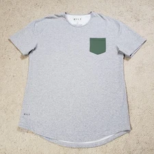 Bylt Shirt Mens XL Gray Drop Cut Lux Green Pocket Casual Performance Stretch