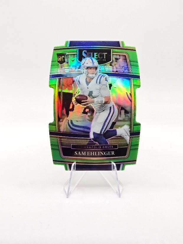 Sam Ehlinger 2021 Panini Select RC Neon Green Die-Cut SP /349 #98 Colts