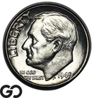 1949 Roosevelt Dime, Solid Gem BU++