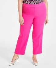 Kasper Plus Size Straight-Leg Pants Women's 18W Pink Perfection Zip Hook & Bar