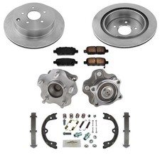 Rotores traseros bujes de rueda pastillas de freno zapatas kit de resorte para Nissan Quest 2004-2009