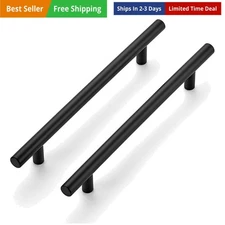 4 Pack 8-13/16 Inch Cabinet Handles Matte Black Stainless Steel Kitchen Drawe...
