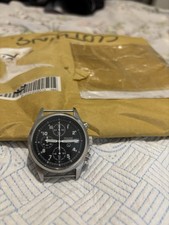 RAF ISSUED Pulsar Men’s Quartz Chronograph Black Dial 40mm Silver Bracelet Date