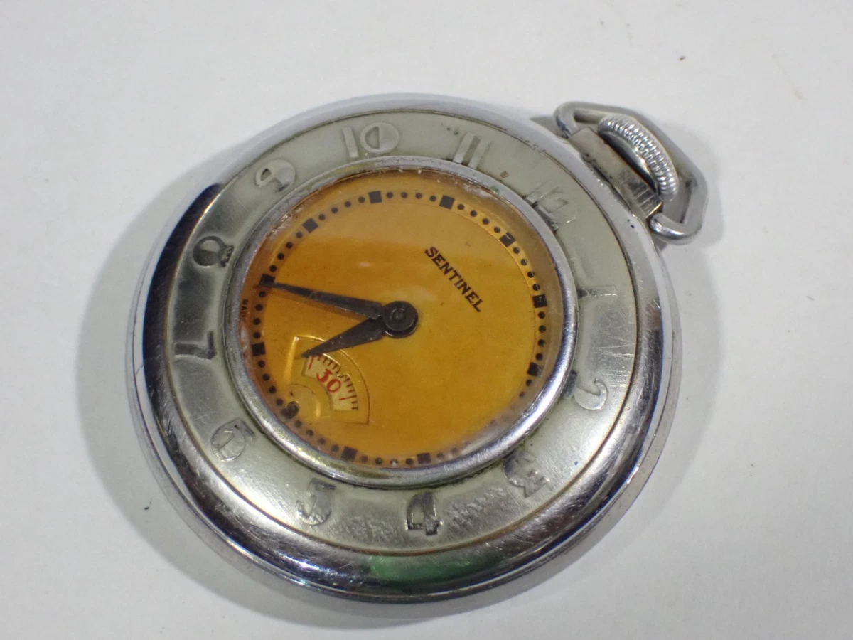 Ingraham Chrome Case Open Face Pocket Watch Pocket Watches with