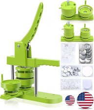 Happizza Button Maker Machine 1.25" 2.25" Dual Pin Press 200 Sets  Cutter Kit
