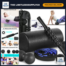 High Density Foam Roller Set - Back Muscle Roller Stick for Pain Relief  Recove