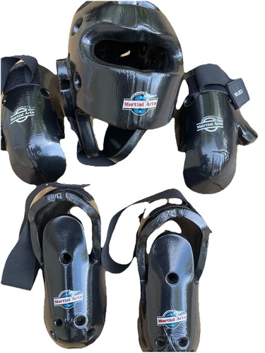 Youth Medium Martial Arts Black Protective Sparring Gear Set