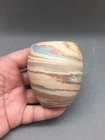 Niloak Pottery ? Swirl Vase 2.75" Marbled Clay Planter Pot Thick Walled
