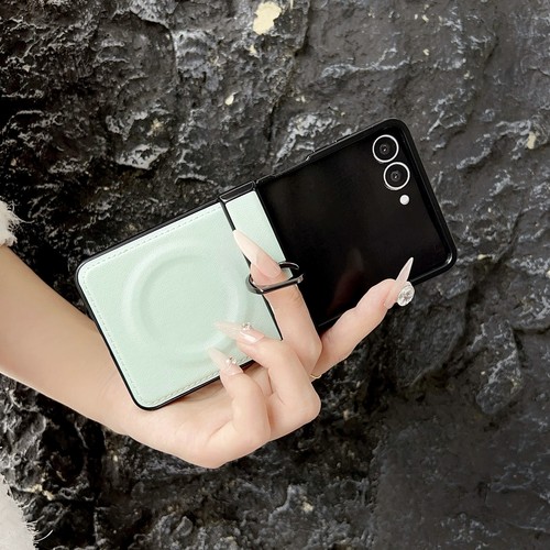 Funda de cuero con soporte de anillo magnético para Samsung Galaxy Z Flip 7 FE/Flip7/6/5/4/3 - Imagen 10 de 34
