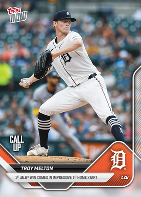 #ad 2025 Topps Now 477 Troy Melton Detroit Tigers Call Up RC 1st Win PR 1139 $9.99