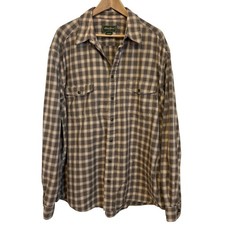 Eddie Bauer Mens Plaid Heavy Cotton Shirt Tall XL Outdoor Work Shirt Long Sleeve